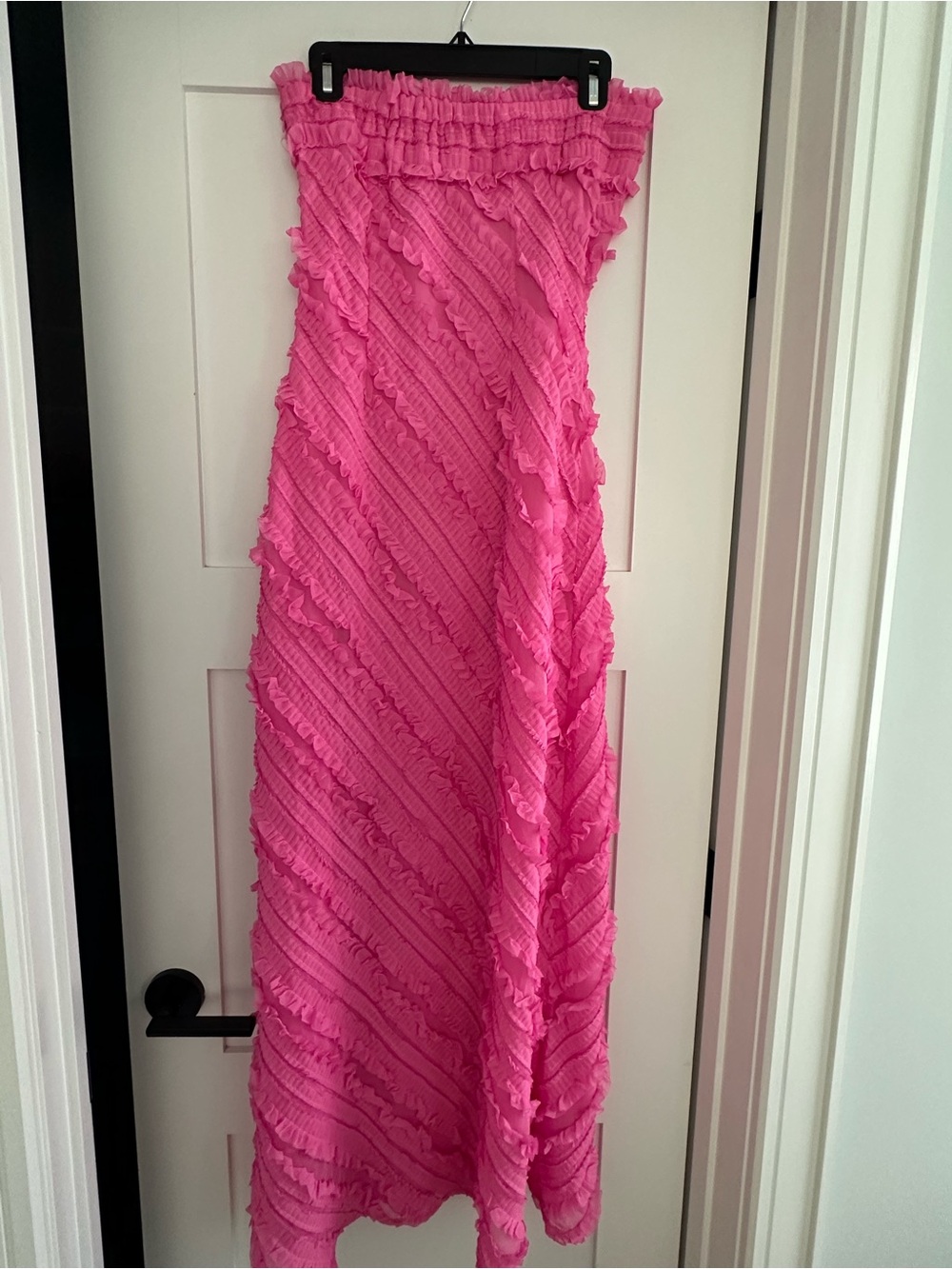 Endless Rose Hot Pink Ruffled Strapless Maxi Dress